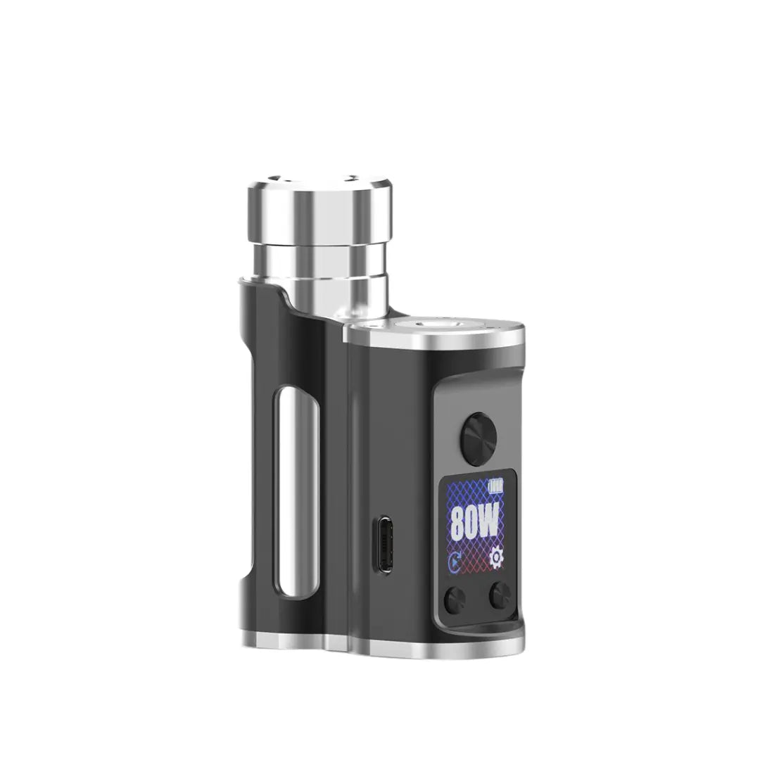 Paramour SBS DNA80C By Mechvape Showing featured like the fire button lcd screen and type-c charging port 