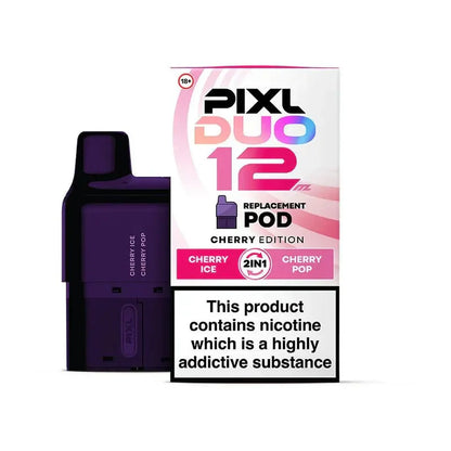 PIXL Duo 12 Replacement Pods Pack of 5, Cherry Ice Cherry Pop Flavour