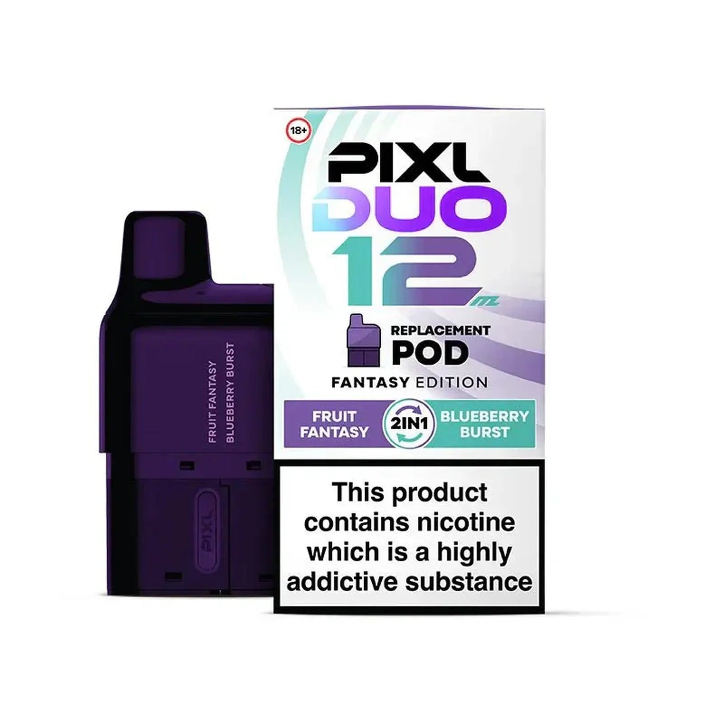 PIXL Duo 12 Replacement Pods Pack of 5, Fruit Fantasy, Blueberry Burst Flavour