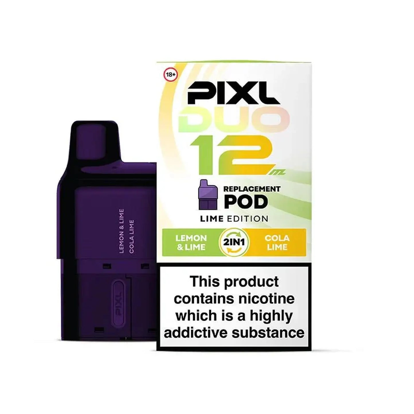 PIXL Duo 12 Replacement Pods Pack of 5, Lemon Lime, Cola Lime Flavour