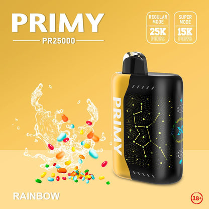 Primy PR25000 Puffs Prefilled Vape Pod Kit Box of 5, Rainbow Flavour