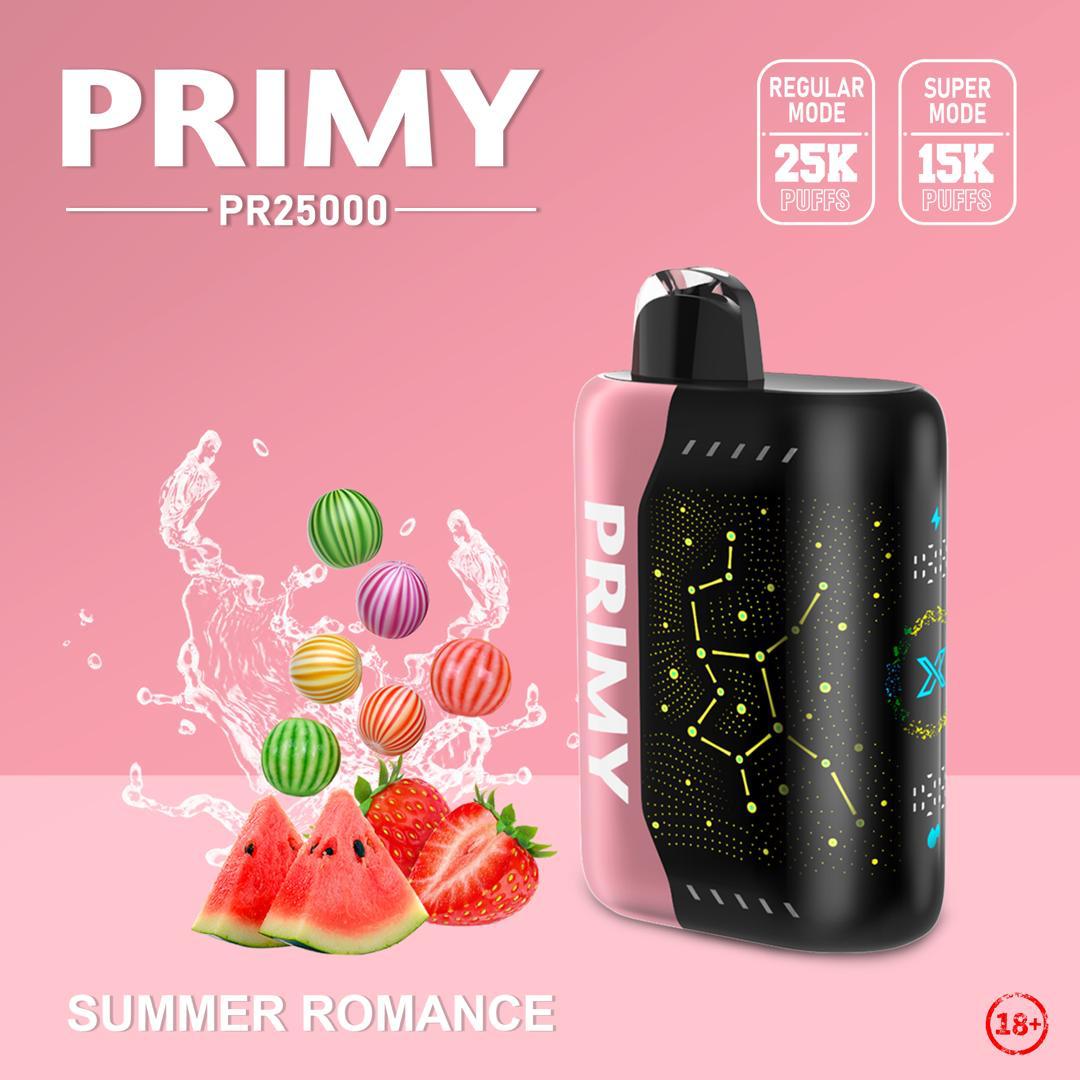 Primy PR25000 Puffs Prefilled Vape Pod Kit Box of 5, Summer Romance Flavour