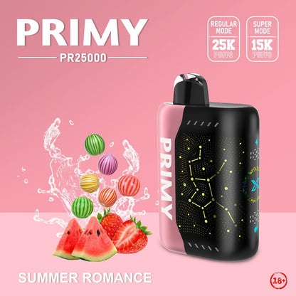 Primy PR25000 Puffs Prefilled Vape Pod Kit Box of 5, Summer Romance Flavour