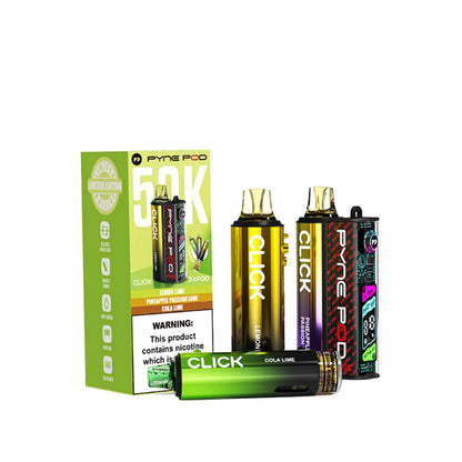 Pyne Pod 50K Vape Kit Lime Edition - 3 Different Flavours - Lemon Lime - Pineapple Passion Lime - Cola Lime