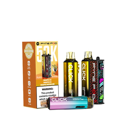Pyne Pod 50K Vape Kit Pineapple Edition - 3 Flavours - Pineapple Ice x2 - Pineapple Passion Lime