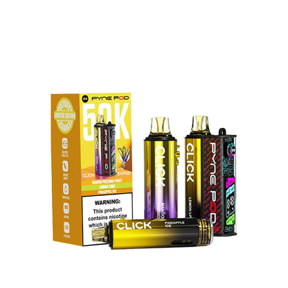 Pyne Pod 50K Vape Kit Yellow Edition - 3 Flavours - Mango Passion Fruit - Lemon Lime - Pineapple Ice