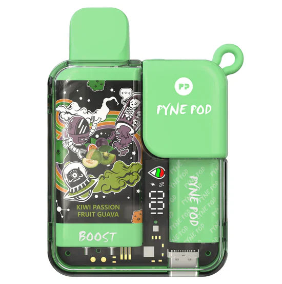 Pyne Pod Boost 8500 Puffs Prefilled Vape Pod Kit Box of 10, Kiwi Passion Fruit Guava Flavour