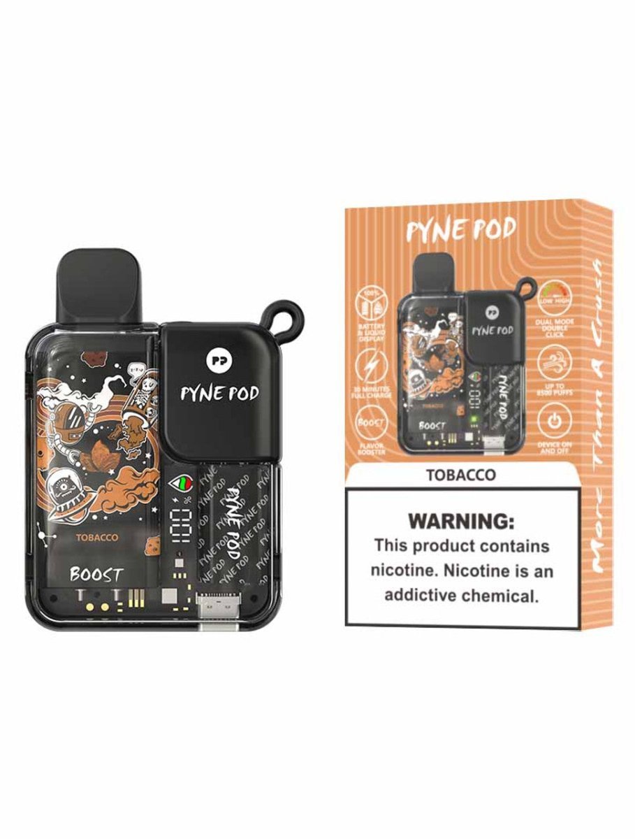 Pyne Pod Boost 8500 Puffs Prefilled Vape Pod Kit Box of 10, Tobacco Flavour