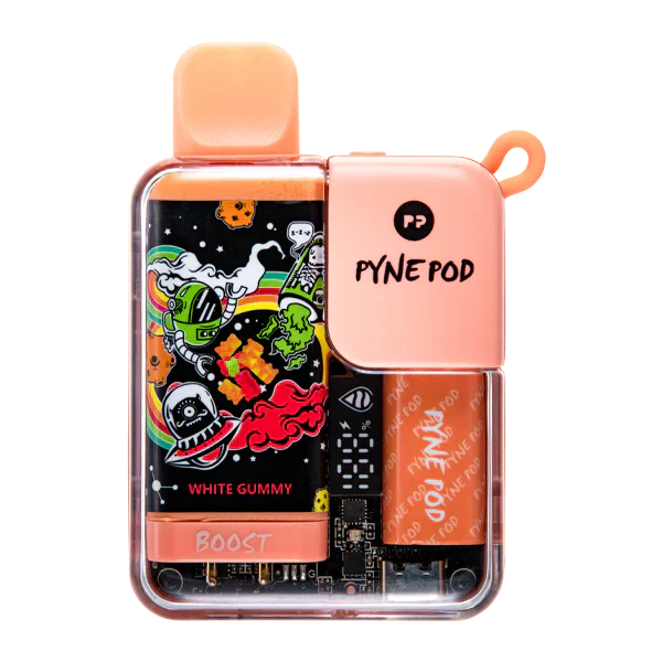 Pyne Pod Boost 8500 Puffs Prefilled Vape Pod Kit Box of 10, White Gummy Flavour