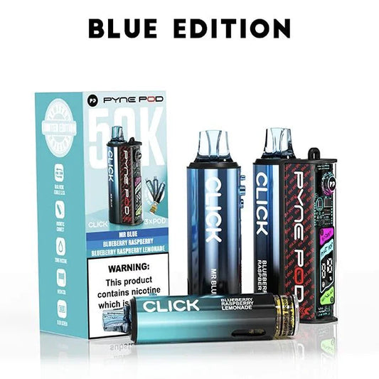 Pyne Pod Click 50k Prefilled Pod Vape Kit Box of 5, Blue Edition