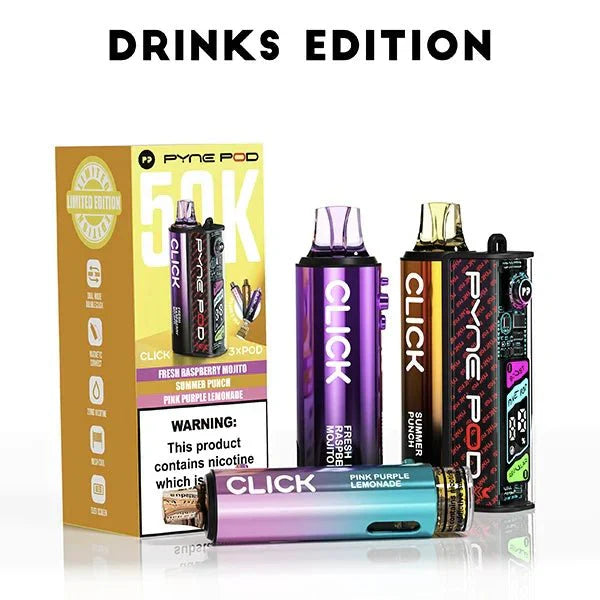 Pyne Pod Click 50k Prefilled Pod Vape Kit Box of 5, Drinks Edition