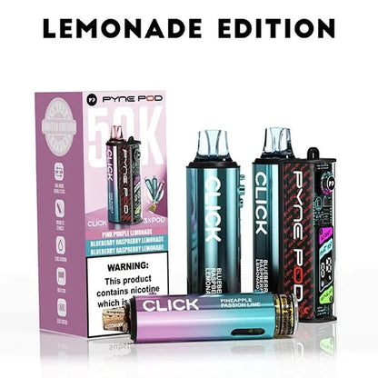Pyne Pod Click 50k Prefilled Pod Vape Kit Box of 5, Lemonade Edition