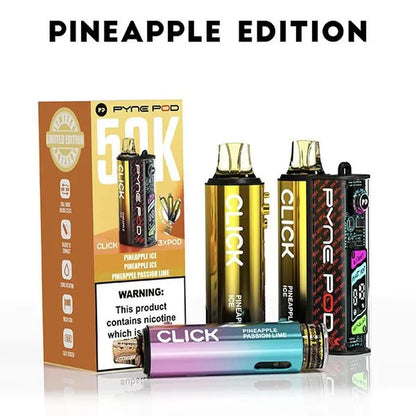 Pyne Pod Click 50k Prefilled Pod Vape Kit Box of 5, Pineapple Edition