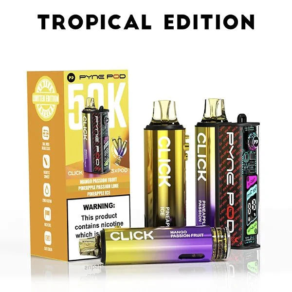 Pyne Pod Click 50k Prefilled Pod Vape Kit Box of 5, Tropical Edition