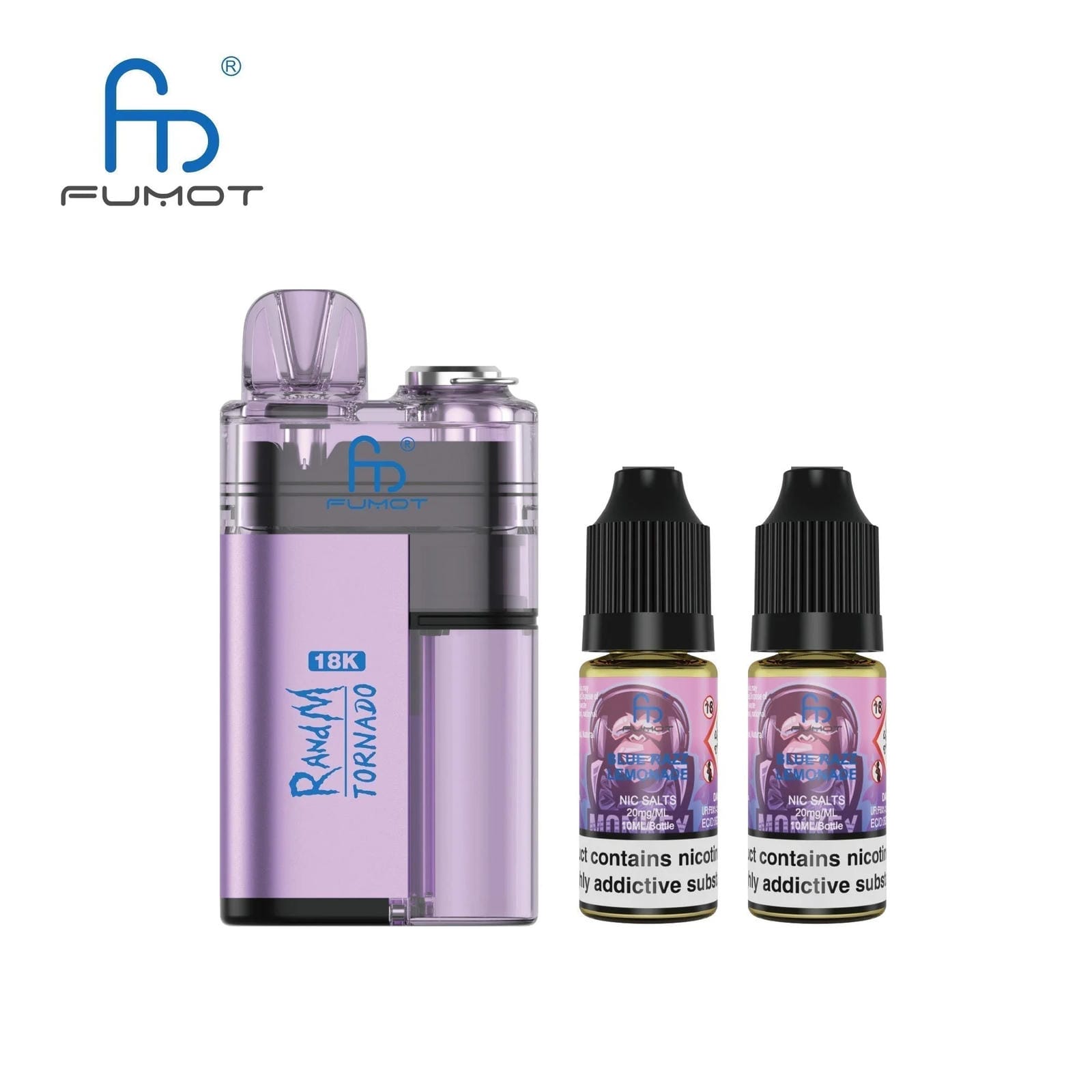 RandM Tornado 18000 Prefilled Vape Pod Kit Box of 5, Blue Razz Lemonade  Flavour