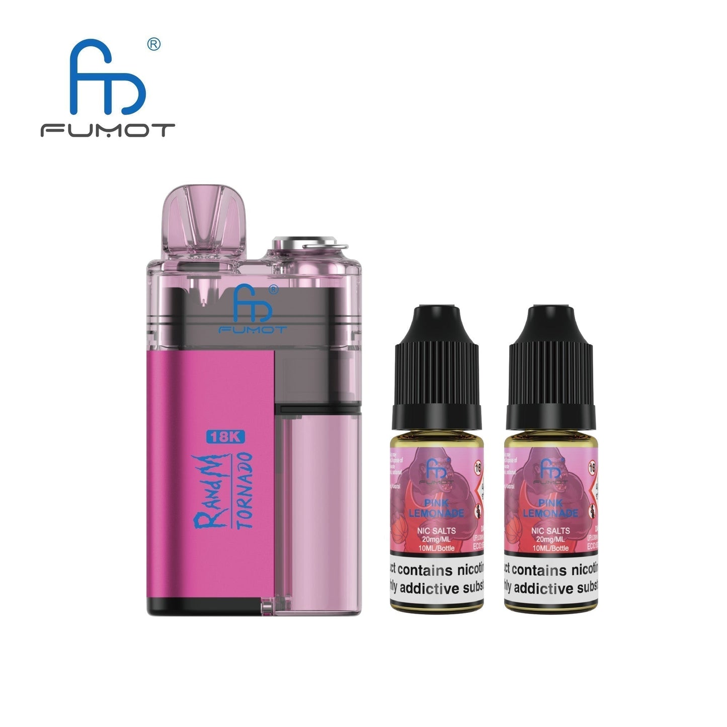 RandM Tornado 18000 Prefilled Vape Pod Kit Box of 5, Pink Lemonade Flavour