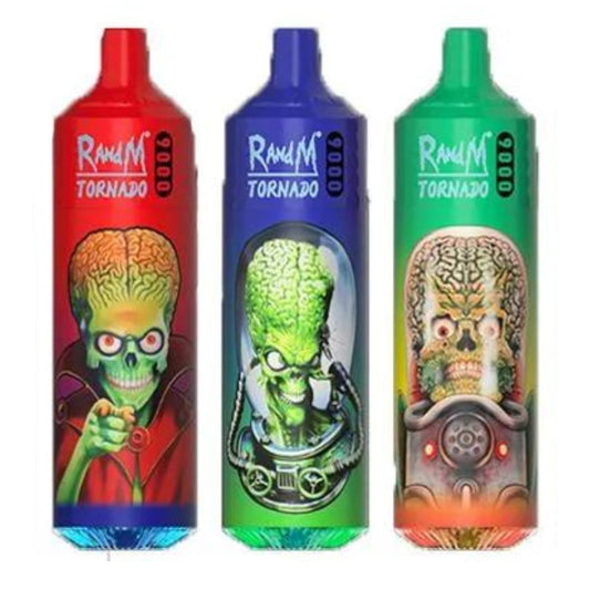RandM Tornado 9000 Puffs Prefilled Vape Pod Kit Box of 10, Aj Super Store
