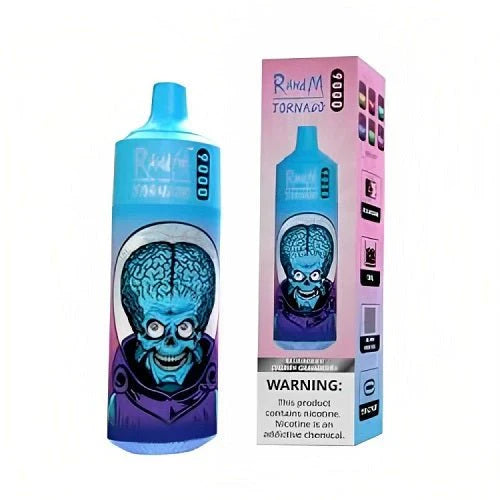 RandM Tornado 9000 Puffs Prefilled Vape Pod Kit Box of 10, Blueberry Cherry Cranberry Flavour