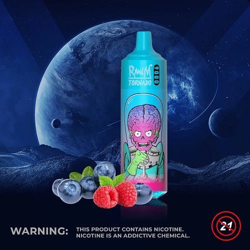 RandM Tornado 9000 Puffs Prefilled Vape Pod Kit Box of 10, Cherry Flavour