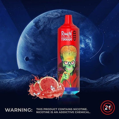 RandM Tornado 9000 Puffs Prefilled Vape Pod Kit Box of 10, Lush Ice Flavour