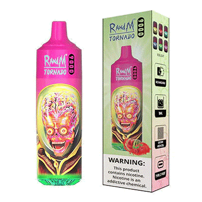 RandM Tornado 9000 Puffs Prefilled Vape Pod Kit Box of 10, Raspberry Watermelon Flavour
