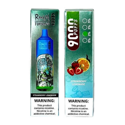 RandM Tornado 9000 Puffs Prefilled Vape Pod Kit Box of 10, Strawberry Lemonade Flavour