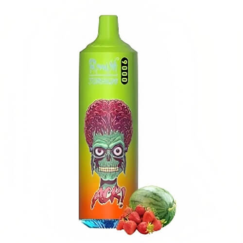 RandM Tornado 9000 Puffs Prefilled Vape Pod Kit Box of 10, Watermelon Strawberry Flavour