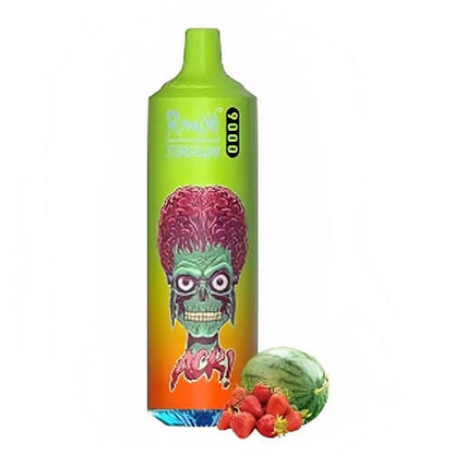 RandM Tornado 9000 Puffs Prefilled Vape Pod Kit Box of 10, Watermelon Strawberry Flavour