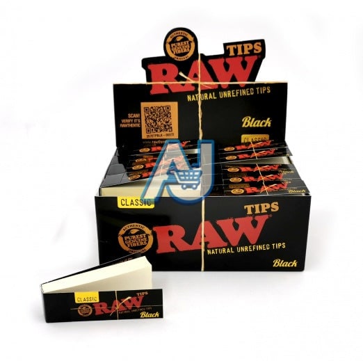 Raw Black Tips Cotton Filter 120 Pack, Aj Super Store