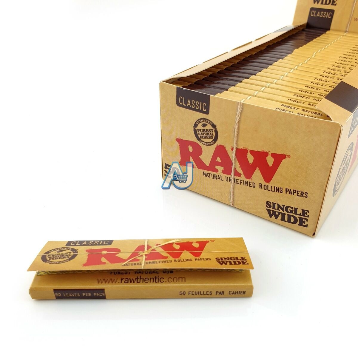 Raw Single Wide Natural Unrefined Rolling Paper, Aj Super Store