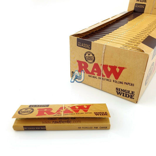 Raw Single Wide Natural Unrefined Rolling Paper, Aj Super Store