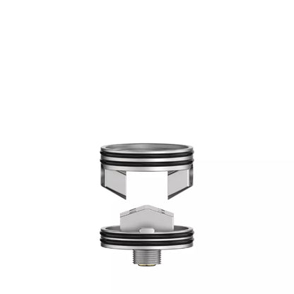 Recoil R3 Single Coil Chamber displayed sitting about a Dual Coil Deck.