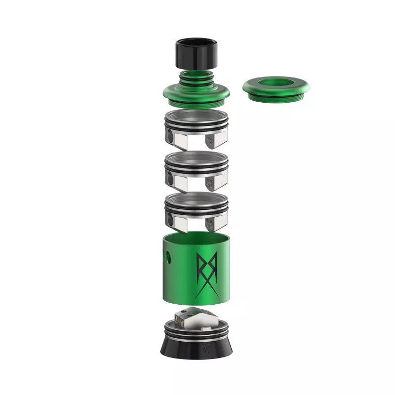 Recoil R3 Single Coil RDA in Exploded View Showing all included parts.