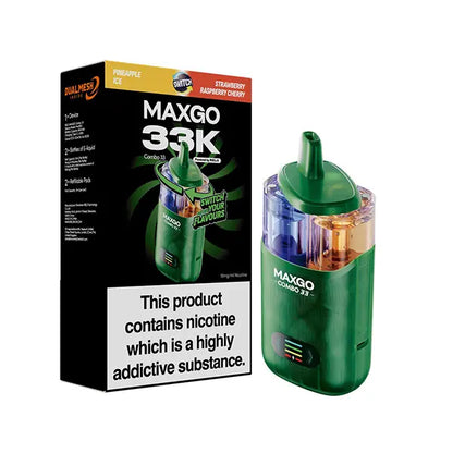 relx maxgo combo 33k vape - prefilled flavour - pineapple ice & strawberry raspberry cherry