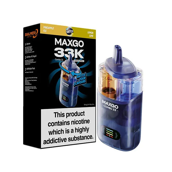 relx maxgo combo 33k vape - prefilled flavour - pineapple ice & lemon lime