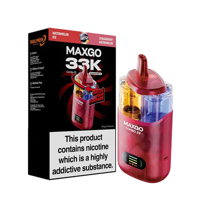 relx maxgo combo 33k vape - prefilled flavour - watermelon ice & strawberry watermelon