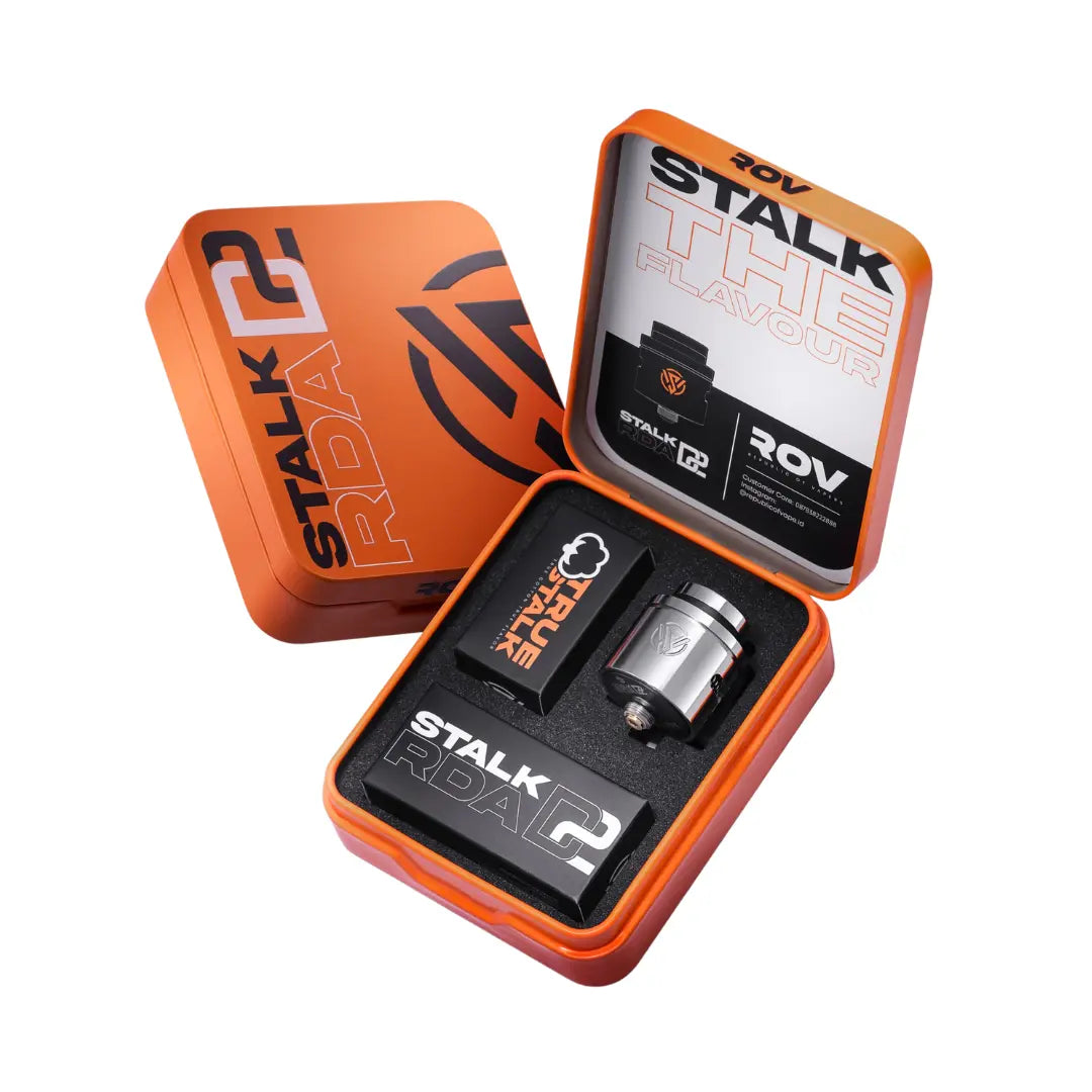 Republic of Vape Stalk D2 Open Case with RDA SS Colour.