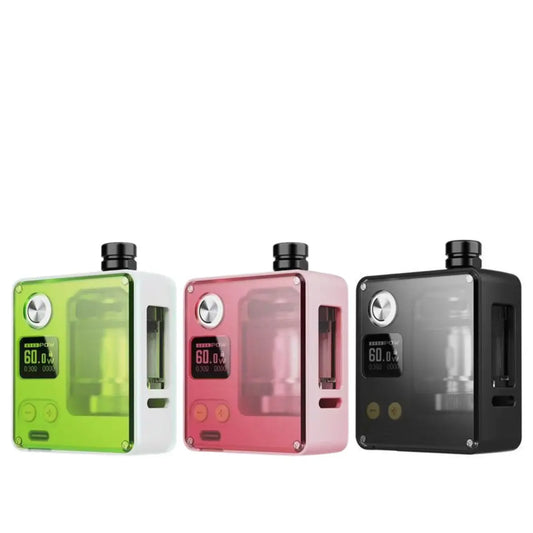 Rincoe Manto AIO Baby V2 Kit in green, pink, and black, featuring a compact design, 60W power, and transparent panels