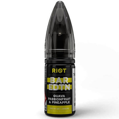 Riot Bar EDTN Nic Salt 10ml Pack of 10 Available In Guava Passionfruit & Pineapple Flavour