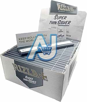 Rizla Silver King Size Slim Papers Ultra Thin Burn, Aj Super Store