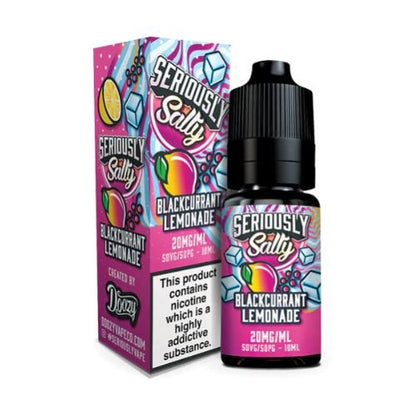 Seriously Salty Nic Salt 10ml Pack of 10 Available In Blackcurrant Lemonade Flavour 
