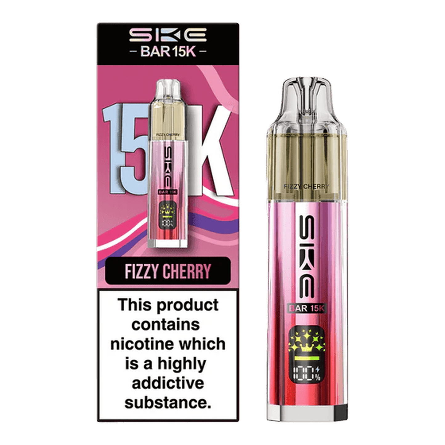 Ske Bar 15k Prefilled Pod Vape Kit Box of 5, Fizzy Cherry Flavour