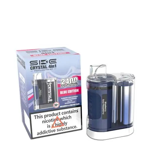 SKE Crystal 4in1 Prefilled Pod Vape Kit Box of 5, Blue Edition