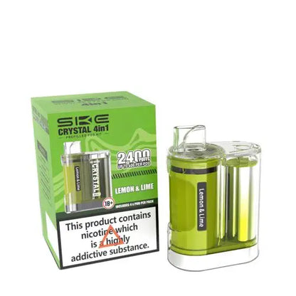 SKE Crystal 4in1 Prefilled Pod Vape Kit Box of 5, Lemon LIme Flavour