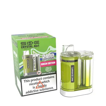 SKE Crystal 4in1 Prefilled Pod Vape Kit Box of 5, Lemon Ice Flavour