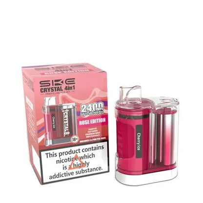 SKE Crystal 4in1 Prefilled Pod Vape Kit Box of 5, Rose Edition