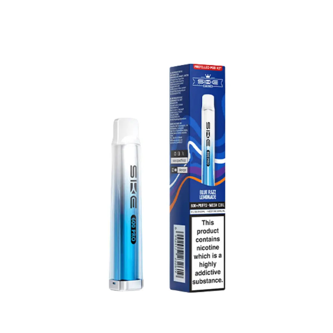 SKE Crystal Vape Pro 600 Prefilled Pod Vape Kit Blue Razz Lemonade Flavour 