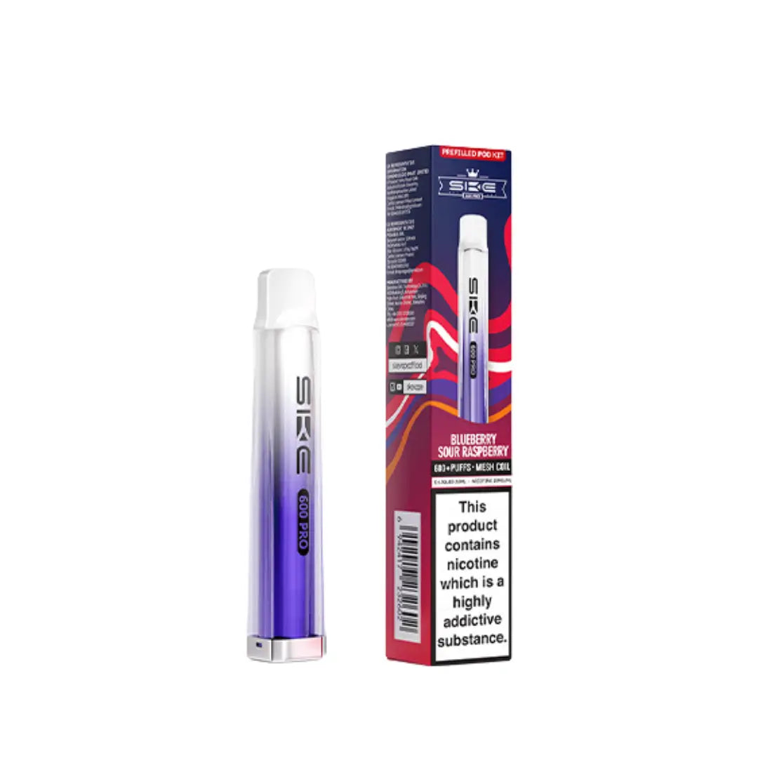 SKE Crystal Vape Pro 600 Prefilled Pod Vape Kit Blueberry Sour Raspberry Flavour 