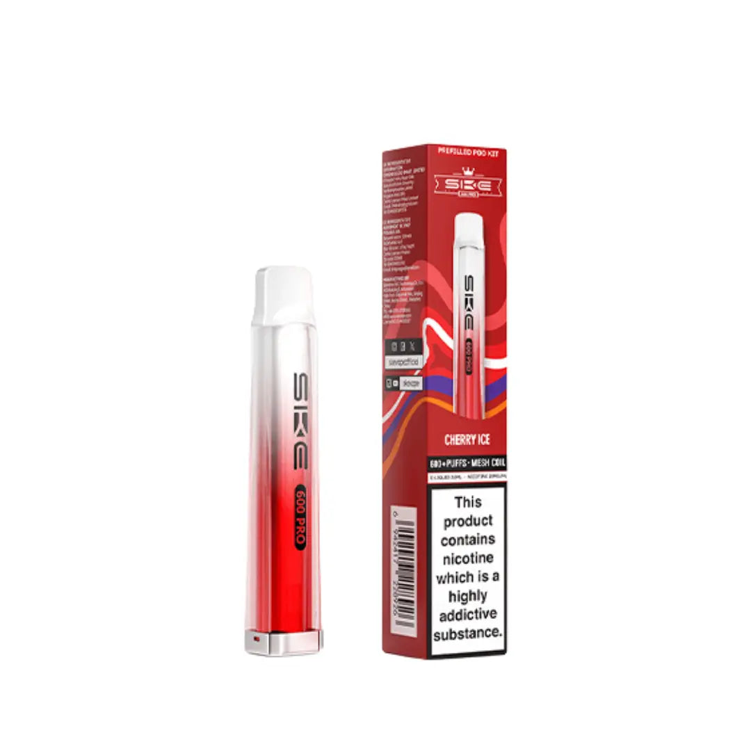 SKE Crystal Vape Pro 600 Prefilled Pod Vape Kit Cherry Ice Flavour 