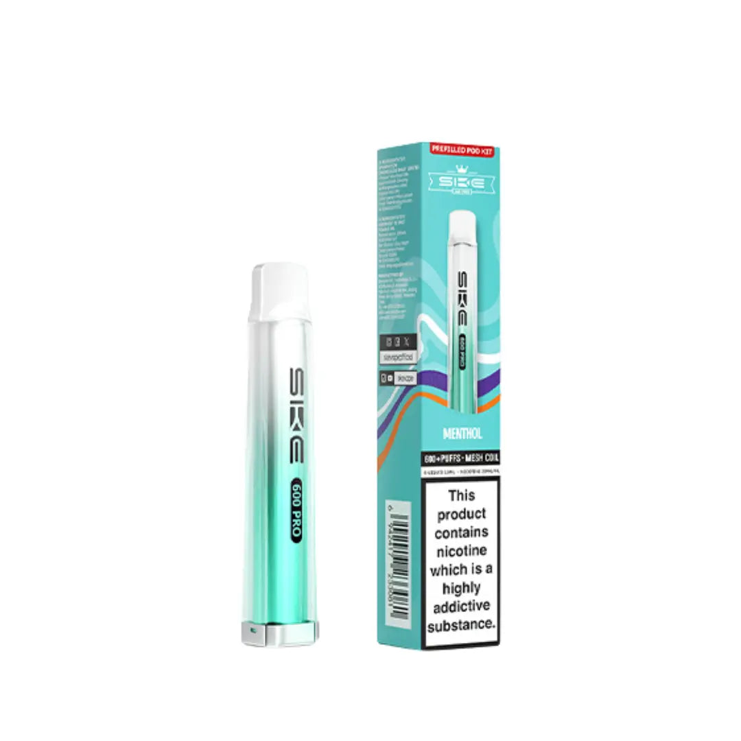 SKE Crystal Vape Pro 600 Prefilled Pod Vape Kit Menthol Flavour 